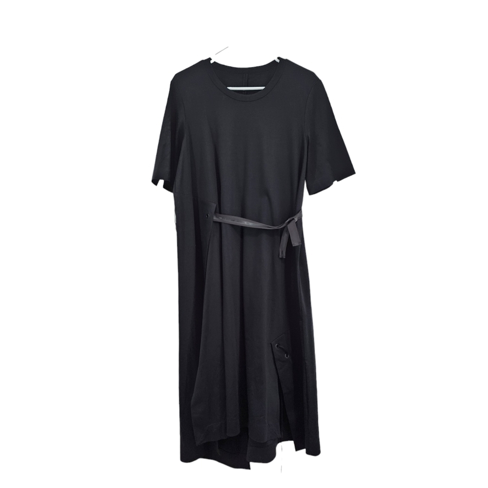 JNBY Women's Cotton Short Sleeves Tie Waist Tee Dress - L